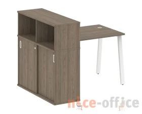 Стол письменный на А-образном м/к с опорным шкафом-купе 141x112x109,8 Метал Систем / Metal System images