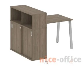 Стол письменный на А-образном м/к с опорным шкафом-купе 141x112x109,8 Метал Систем / Metal System images