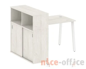 Стол письменный на А-образном м/к с опорным шкафом-купе 141x112x109,8 Метал Систем / Metal System images