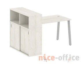 Стол письменный на А-образном м/к с опорным шкафом-купе 161x112x109,8 Метал Систем / Metal System images