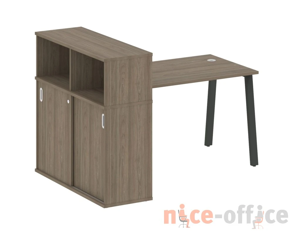 Стол письменный на А-образном м/к с опорным шкафом-купе 161x112x109,8 Метал Систем / Metal System