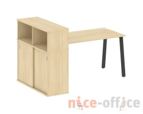 Стол письменный на А-образном м/к с опорным шкафом-купе 181x112x109,8 Метал Систем / Metal System images