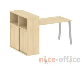 Стол письменный на А-образном м/к с опорным шкафом-купе 181x112x109,8 Метал Систем / Metal System images