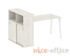 Стол письменный на А-образном м/к с опорным шкафом-купе 181x112x109,8 Метал Систем / Metal System images