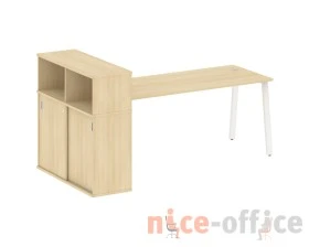 Стол письменный на А-образном м/к с опорным шкафом-купе 221x112x109,8 Метал Систем / Metal System images