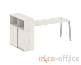 Стол письменный на А-образном м/к с опорным шкафом-купе 221x112x109,8 Метал Систем / Metal System images