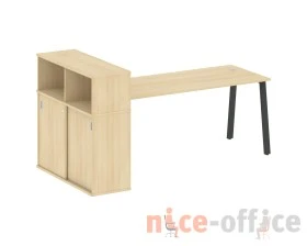 Стол письменный на А-образном м/к с опорным шкафом-купе 221x112x109,8 Метал Систем / Metal System images