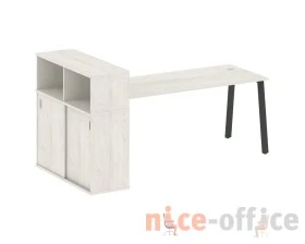 Стол письменный на А-образном м/к с опорным шкафом-купе 221x112x109,8 Метал Систем / Metal System images