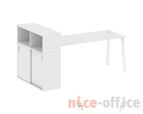 Стол письменный на А-образном м/к с опорным шкафом-купе 221x112x109,8 Метал Систем / Metal System images