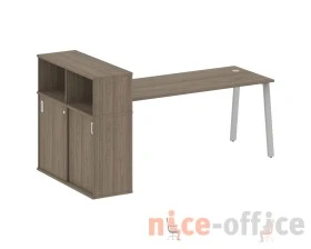 Стол письменный на А-образном м/к с опорным шкафом-купе 221x112x109,8 Метал Систем / Metal System images