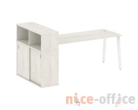 Стол письменный на А-образном м/к с опорным шкафом-купе 221x112x109,8 Метал Систем / Metal System images