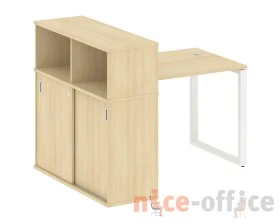 Стол письменный на О-образном м/к с опорным шкафом-купе 141x112x109,8 Метал Систем / Metal System images
