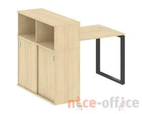 Стол письменный на О-образном м/к с опорным шкафом-купе 141x112x109,8 Метал Систем / Metal System images