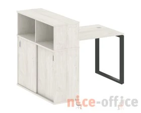 Стол письменный на О-образном м/к с опорным шкафом-купе 141x112x109,8 Метал Систем / Metal System images
