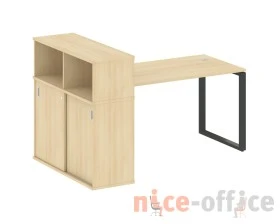 Стол письменный на О-образном м/к с опорным шкафом-купе 181x112x109,8 Метал Систем / Metal System images