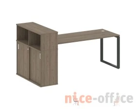 Стол письменный на О-образном м/к с опорным шкафом-купе 221x112x109,8 Метал Систем / Metal System images
