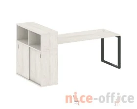 Стол письменный на О-образном м/к с опорным шкафом-купе 221x112x109,8 Метал Систем / Metal System images