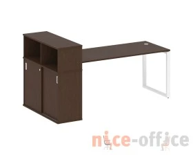 Стол письменный на О-образном м/к с опорным шкафом-купе 221x112x109,8 Метал Систем / Metal System images