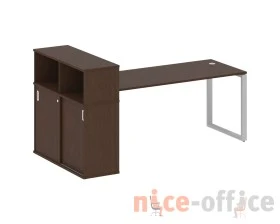 Стол письменный на О-образном м/к с опорным шкафом-купе 221x112x109,8 Метал Систем / Metal System images