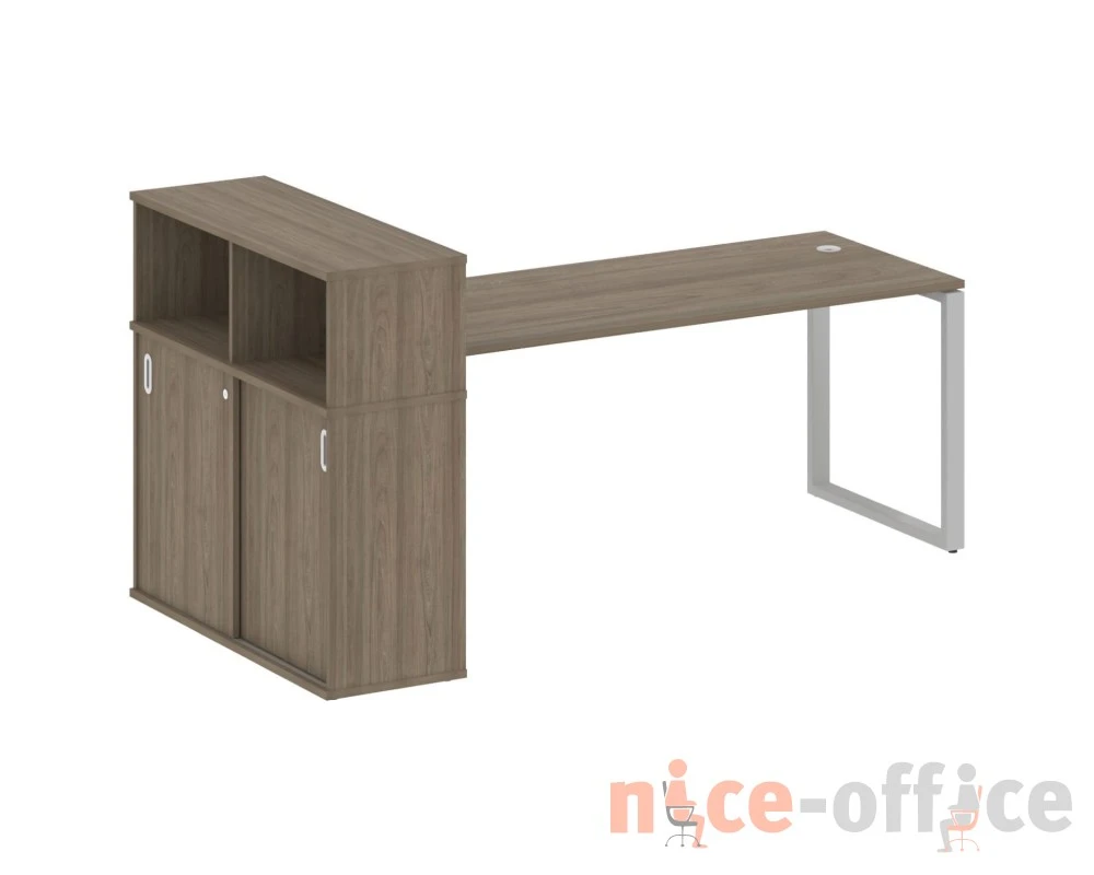 Стол письменный на О-образном м/к с опорным шкафом-купе 221x112x109,8 Метал Систем / Metal System