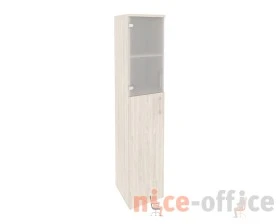 Шкаф высокий узкий левый (1 средний фасад ЛДСП + 1 низкий фасад стекло) 400x420x1977 Оникс / Onix images