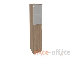 Шкаф высокий узкий левый (1 средний фасад ЛДСП + 1 низкий фасад стекло) 400x420x1977 Оникс / Onix images