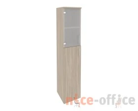 Шкаф высокий узкий левый (1 средний фасад ЛДСП + 1 низкий фасад стекло) 400x420x1977 Оникс / Onix images