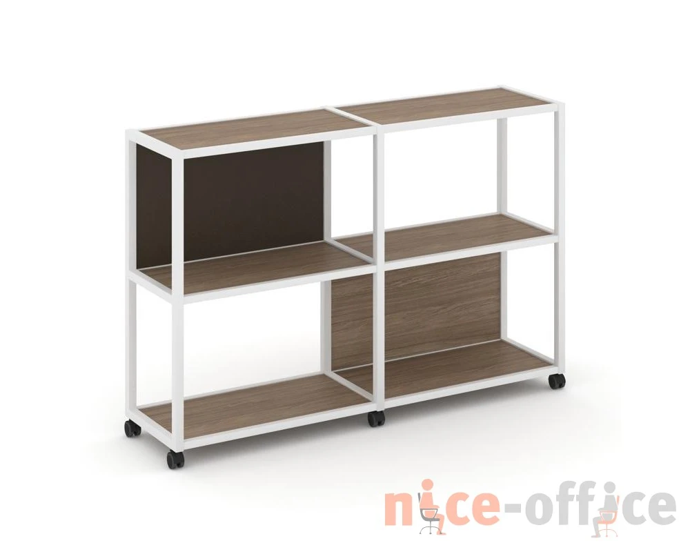 Стеллаж 3 уровня 2 секции VR.LT-STK-312.08 1570x400x1046 Шелф Мобайл / Shelf Mobile