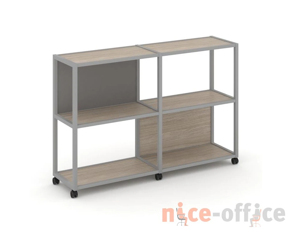 Стеллаж 3 уровня 2 секции VR.LT-STK-312.08 1570x400x1046 Шелф Мобайл / Shelf Mobile