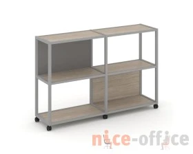 Стеллаж 3 уровня 2 секции VR.LT-STK-312.08 1570x400x1046 Шелф Мобайл / Shelf Mobile images