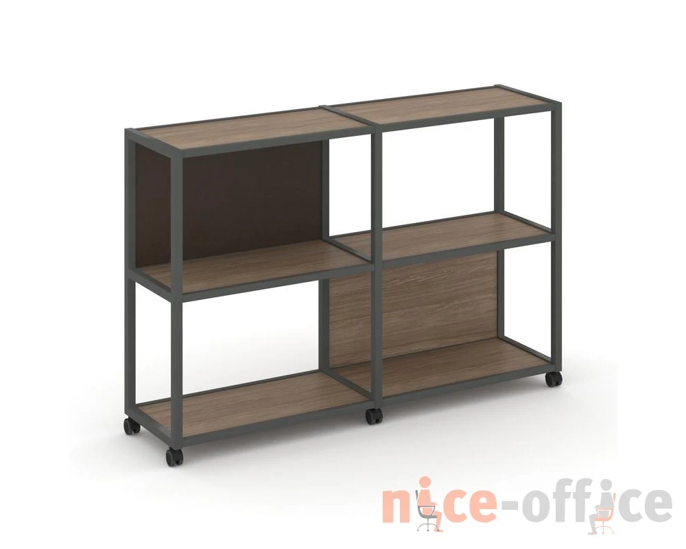 Стеллаж 3 уровня 2 секции VR.LT-STK-312.08 1570x400x1046 Шелф Мобайл / Shelf Mobile
