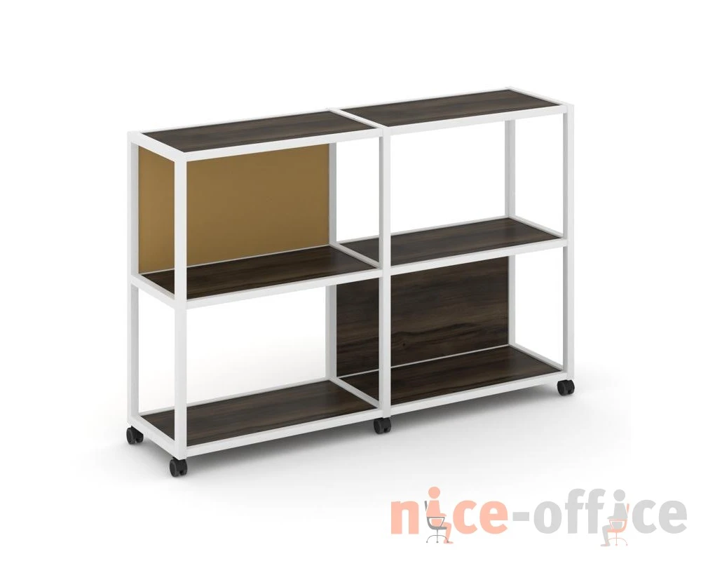 Стеллаж 3 уровня 2 секции VR.LT-STK-312.08 1570x400x1046 Шелф Мобайл / Shelf Mobile