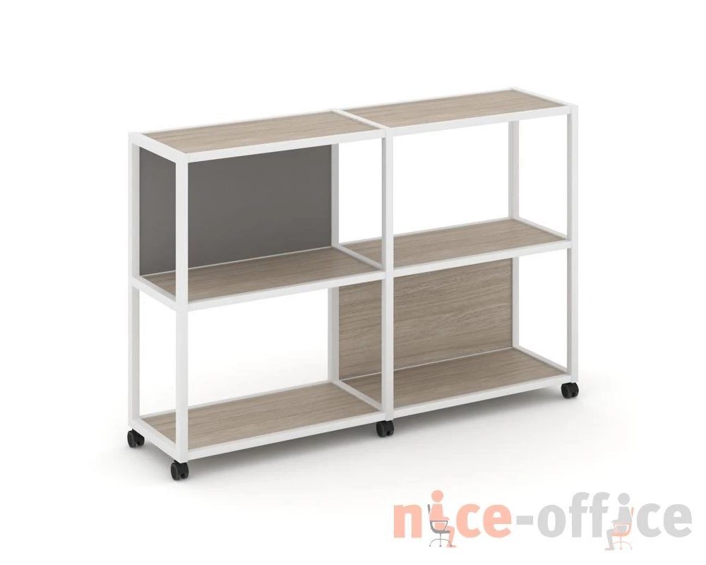 Стеллаж 3 уровня 2 секции VR.LT-STK-312.08 1570x400x1046 Шелф Мобайл / Shelf Mobile