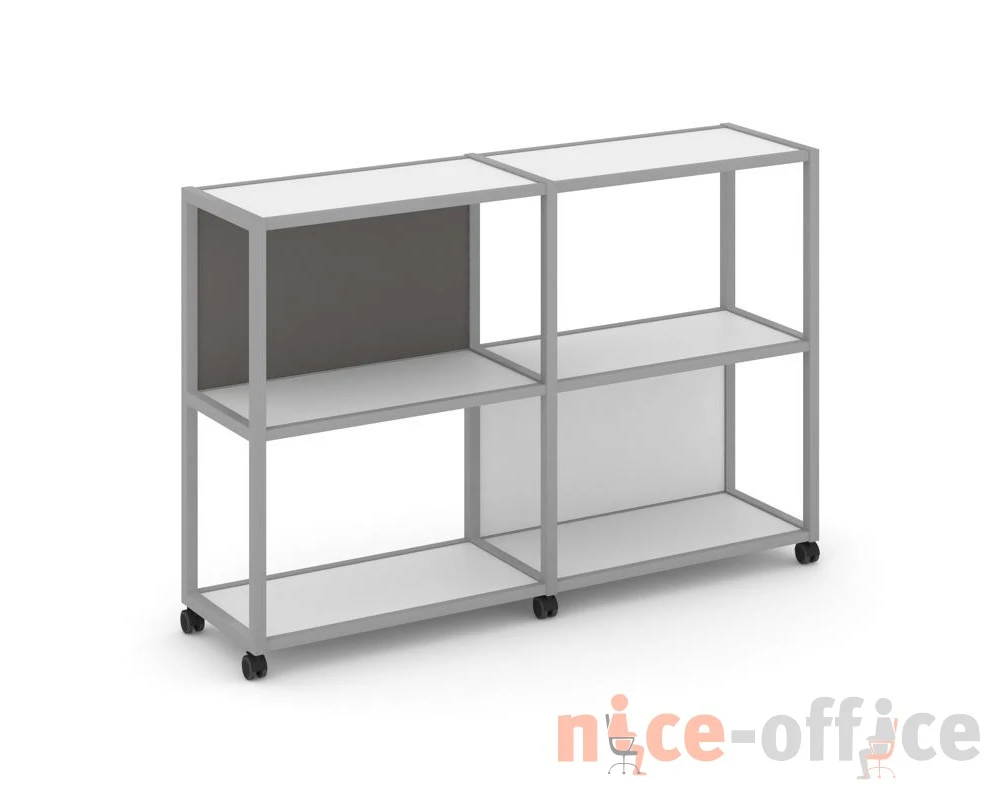 Стеллаж 3 уровня 2 секции VR.LT-STK-312.08 1570x400x1046 Шелф Мобайл / Shelf Mobile