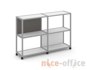 Стеллаж 3 уровня 2 секции VR.LT-STK-312.08 1570x400x1046 Шелф Мобайл / Shelf Mobile images