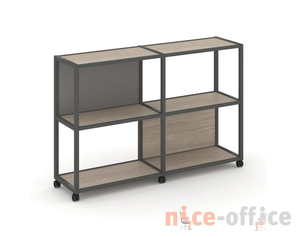 Стеллаж 3 уровня 2 секции VR.LT-STK-312.08 1570x400x1046 Шелф Мобайл / Shelf Mobile