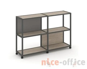 Стеллаж 3 уровня 2 секции VR.LT-STK-312.08 1570x400x1046 Шелф Мобайл / Shelf Mobile images