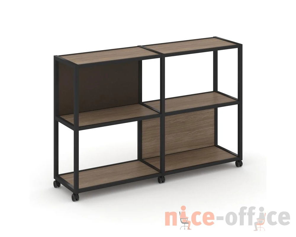 Стеллаж 3 уровня 2 секции VR.LT-STK-312.08 1570x400x1046 Шелф Мобайл / Shelf Mobile