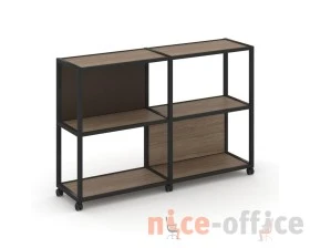 Стеллаж 3 уровня 2 секции VR.LT-STK-312.08 1570x400x1046 Шелф Мобайл / Shelf Mobile images