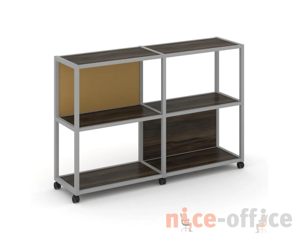 Стеллаж 3 уровня 2 секции VR.LT-STK-312.08 1570x400x1046 Шелф Мобайл / Shelf Mobile