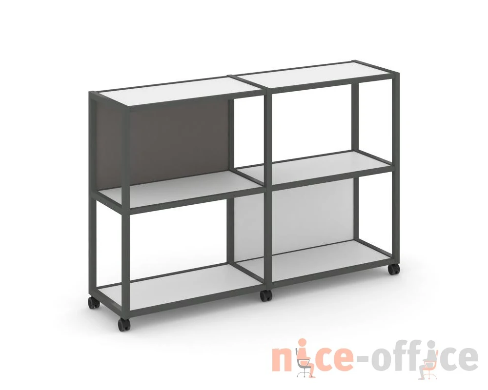 Стеллаж 3 уровня 2 секции VR.LT-STK-312.08 1570x400x1046 Шелф Мобайл / Shelf Mobile