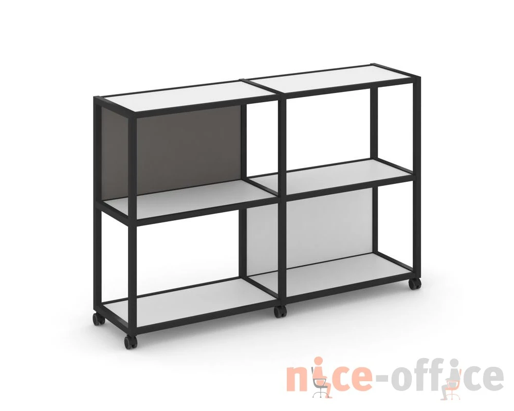 Стеллаж 3 уровня 2 секции VR.LT-STK-312.08 1570x400x1046 Шелф Мобайл / Shelf Mobile