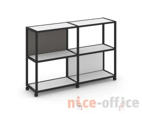 Стеллаж 3 уровня 2 секции VR.LT-STK-312.08 1570x400x1046 Шелф Мобайл / Shelf Mobile images
