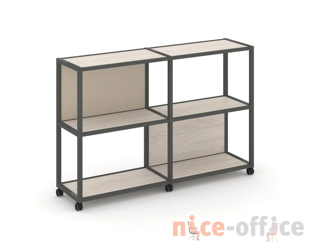 Стеллаж 3 уровня 2 секции VR.LT-STK-312.08 1570x400x1046 Шелф Мобайл / Shelf Mobile