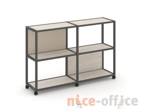 Стеллаж 3 уровня 2 секции VR.LT-STK-312.08 1570x400x1046 Шелф Мобайл / Shelf Mobile images