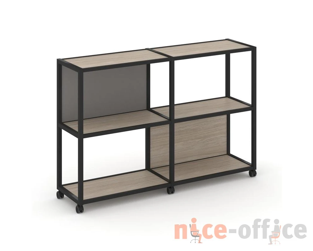 Стеллаж 3 уровня 2 секции VR.LT-STK-312.08 1570x400x1046 Шелф Мобайл / Shelf Mobile
