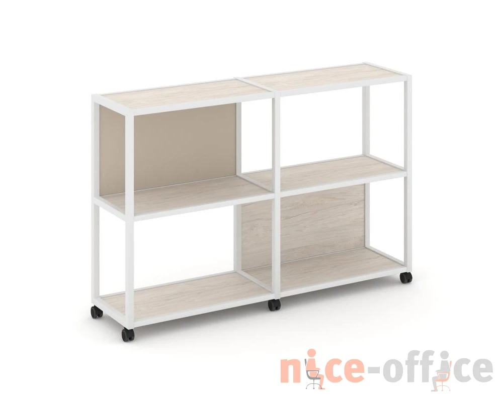 Стеллаж 3 уровня 2 секции VR.LT-STK-312.08 1570x400x1046 Шелф Мобайл / Shelf Mobile
