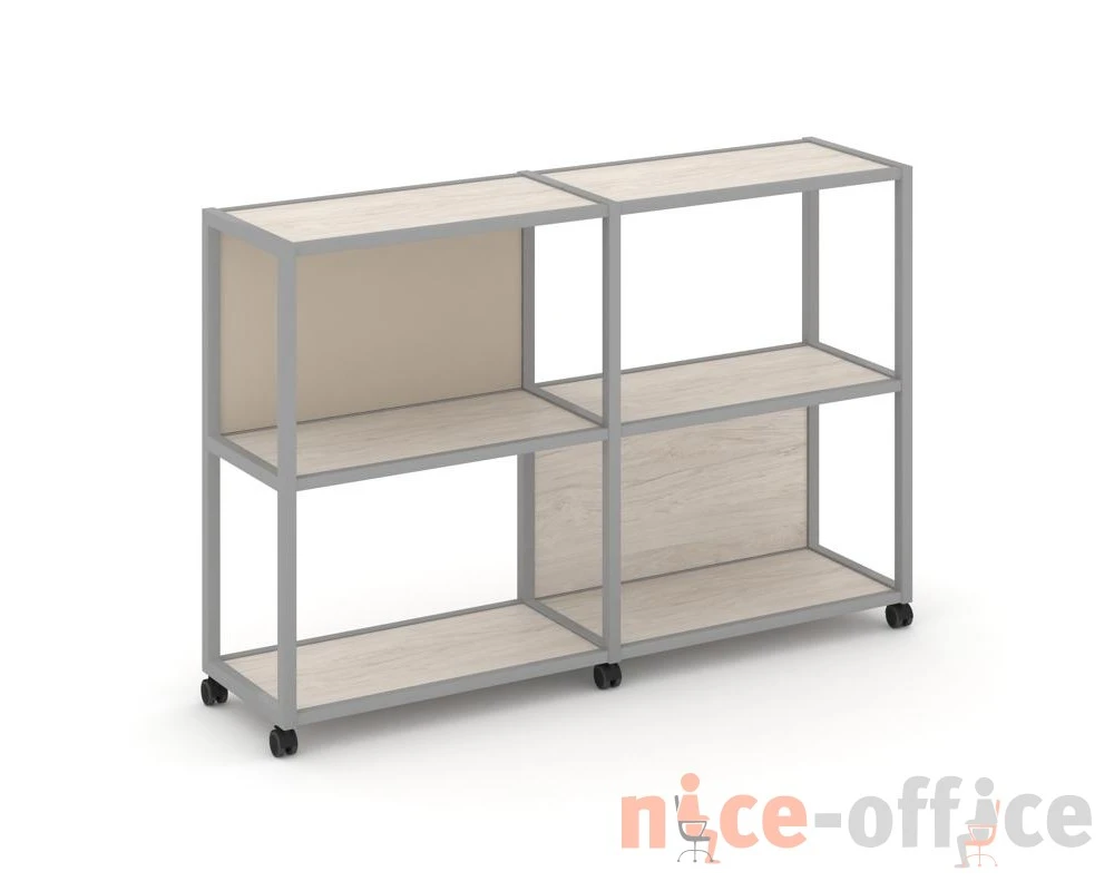 Стеллаж 3 уровня 2 секции VR.LT-STK-312.08 1570x400x1046 Шелф Мобайл / Shelf Mobile