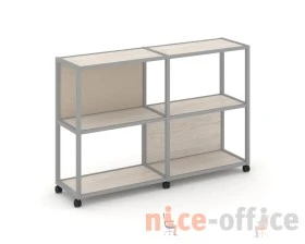 Стеллаж 3 уровня 2 секции VR.LT-STK-312.08 1570x400x1046 Шелф Мобайл / Shelf Mobile images