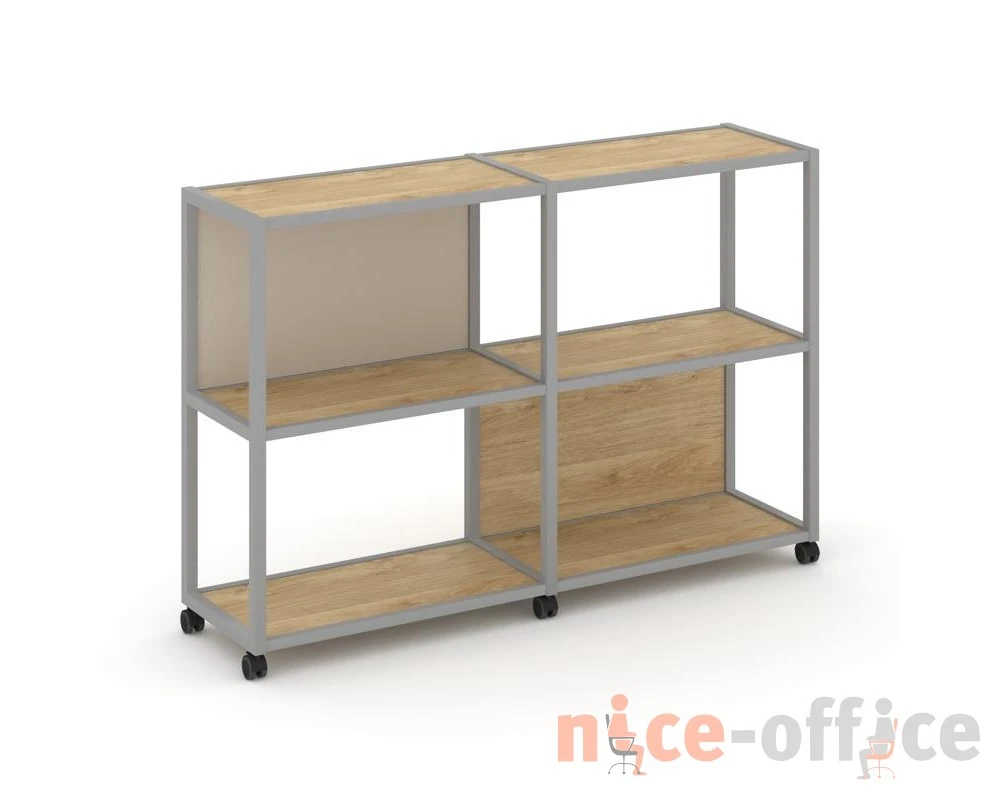 Стеллаж 3 уровня 2 секции VR.LT-STK-312.08 1570x400x1046 Шелф Мобайл / Shelf Mobile